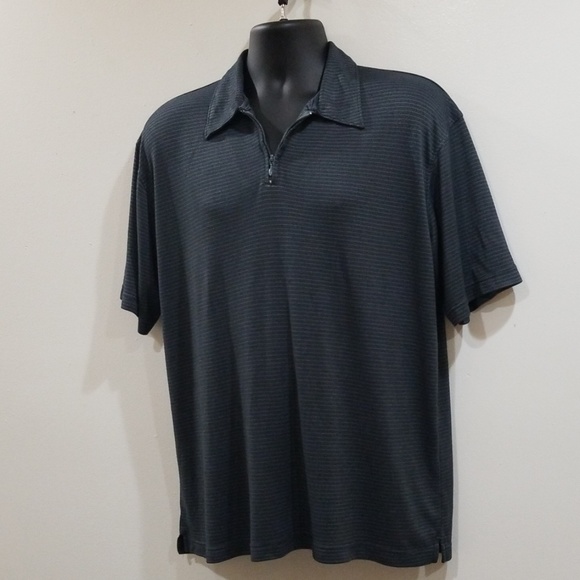 H&H sueded men's black and gray striped shirt - Picture 2 of 8